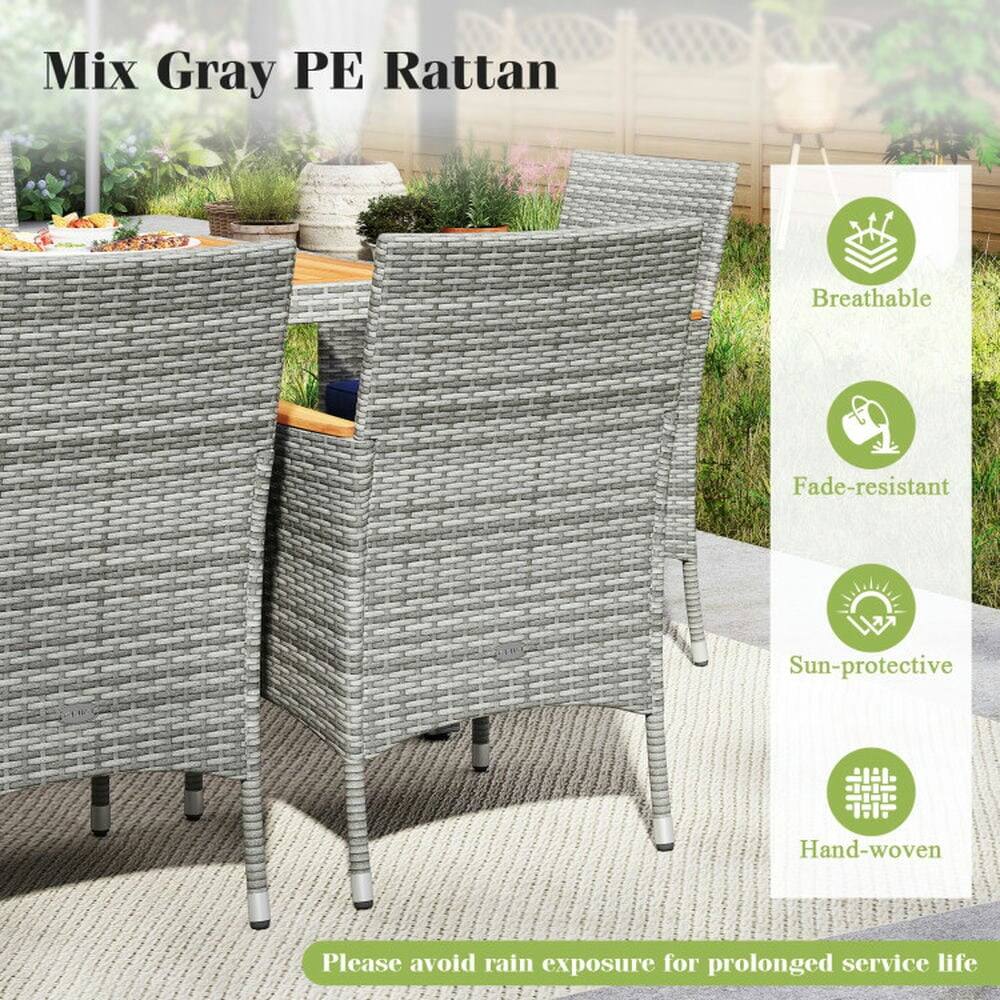 Mix Gray PE Rattan

- Breathable
- Fade-resistant
- Sun-protective
- Hand-woven

Please avoid rain exposure for prolonged service life