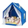Front. Costway - Costway Large Play Tent Kids & Toddlers Playhouse with Washable Cotton Mat, Star Lights - Blue.