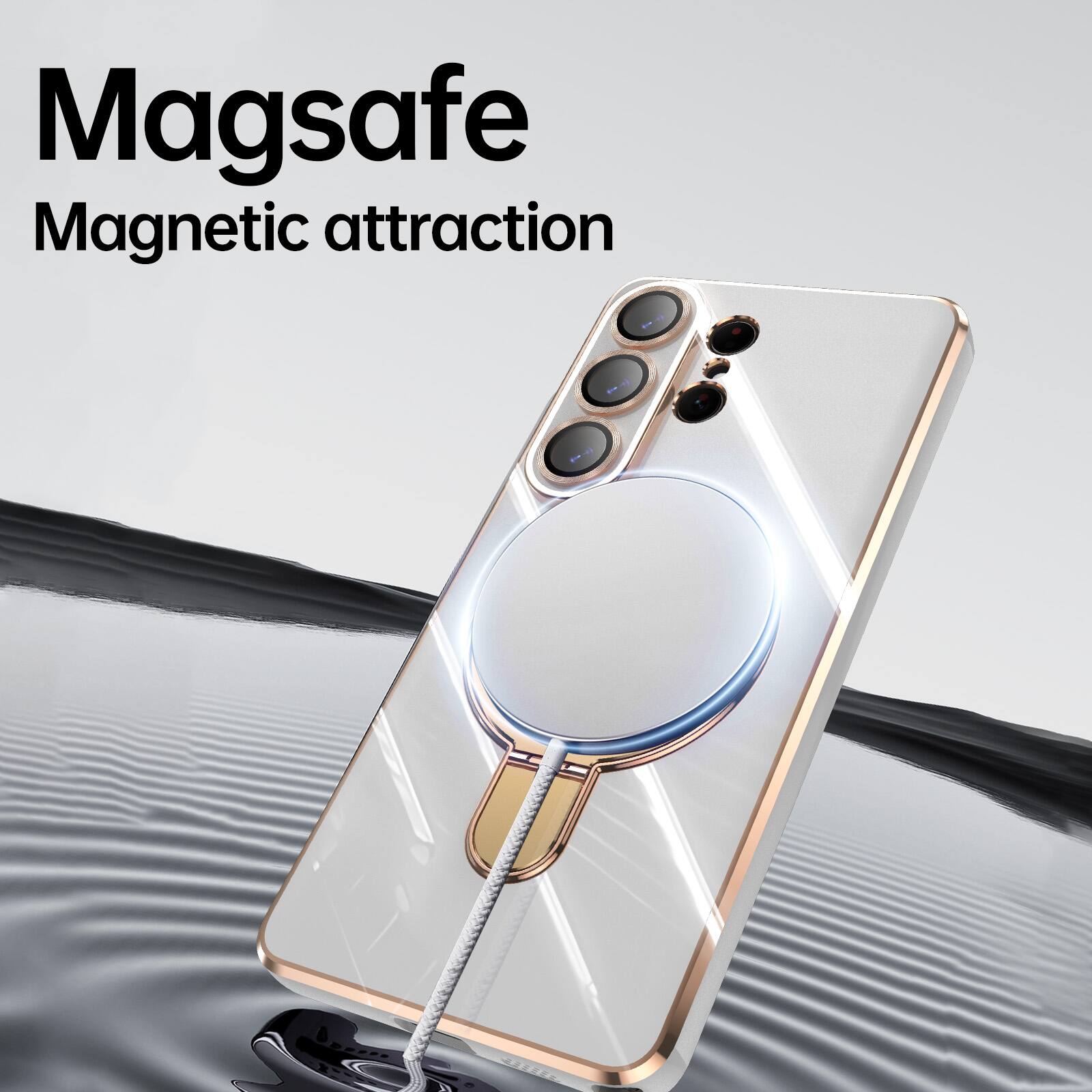 Magsafe  
Magnetic attraction