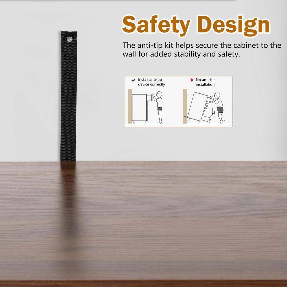 Safety Design

The anti-tip kit helps secure the cabinet to the wall for added stability and safety.

- Install anti-tip device correctly
- No anti-tilt installation