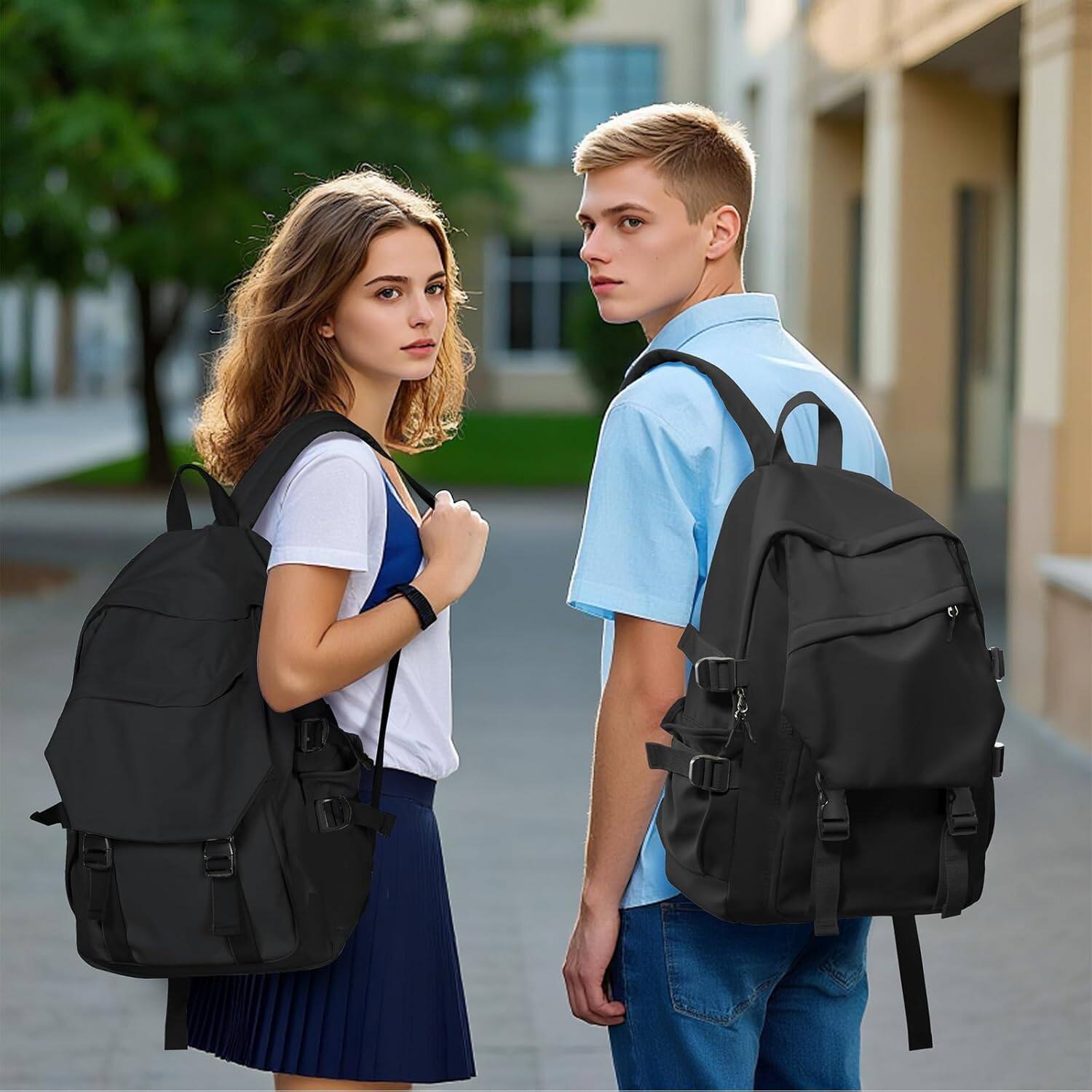 Alt View 3. Live At Space - coowoz Casual Daypack Large upgraded version College Laptop Backpack Women Water Resistant Lightweight School Travel... - Dark Grey-Small.