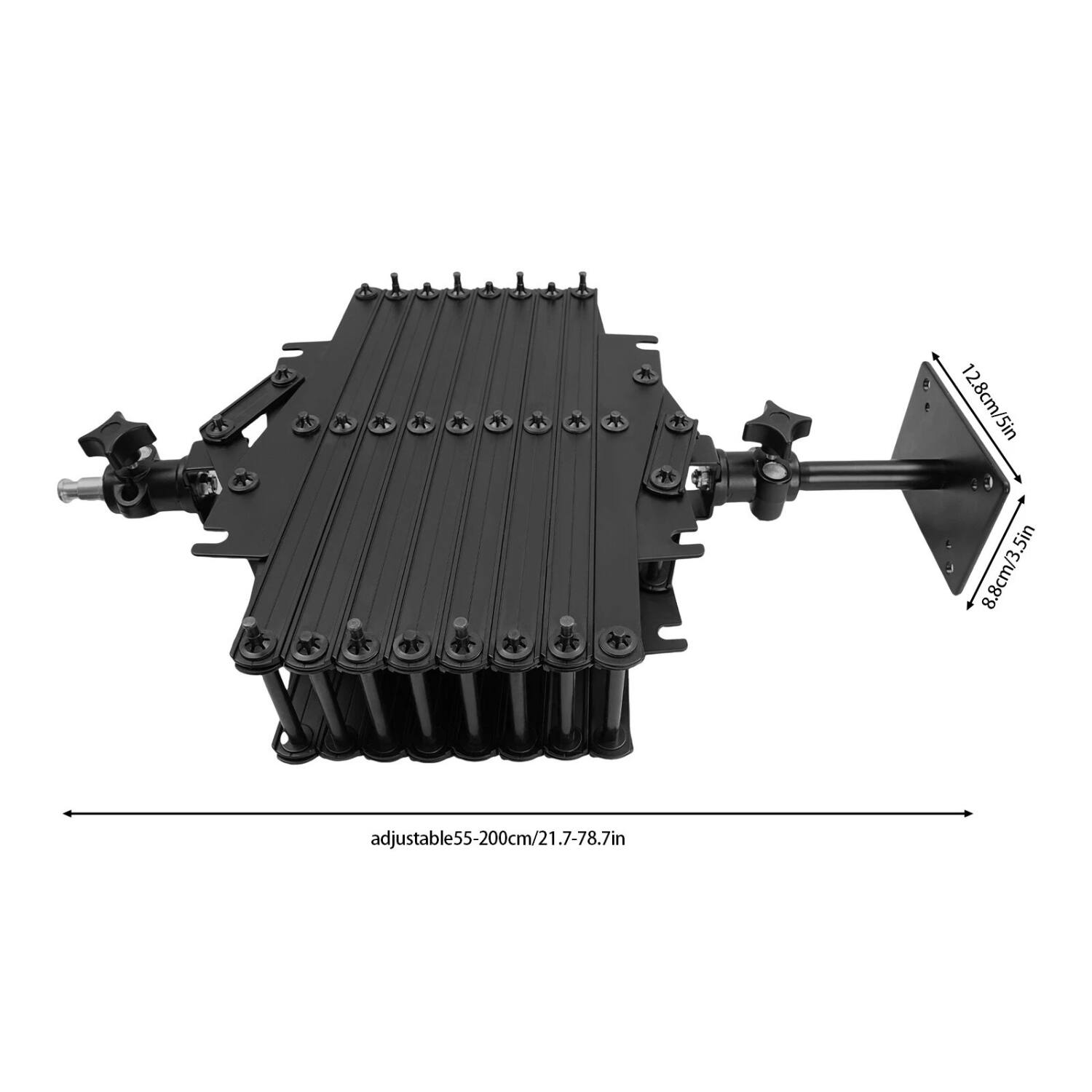 12.8cm/5in  
8.8cm/3.5in  
adjustable 55-200cm/21.7-78.7in