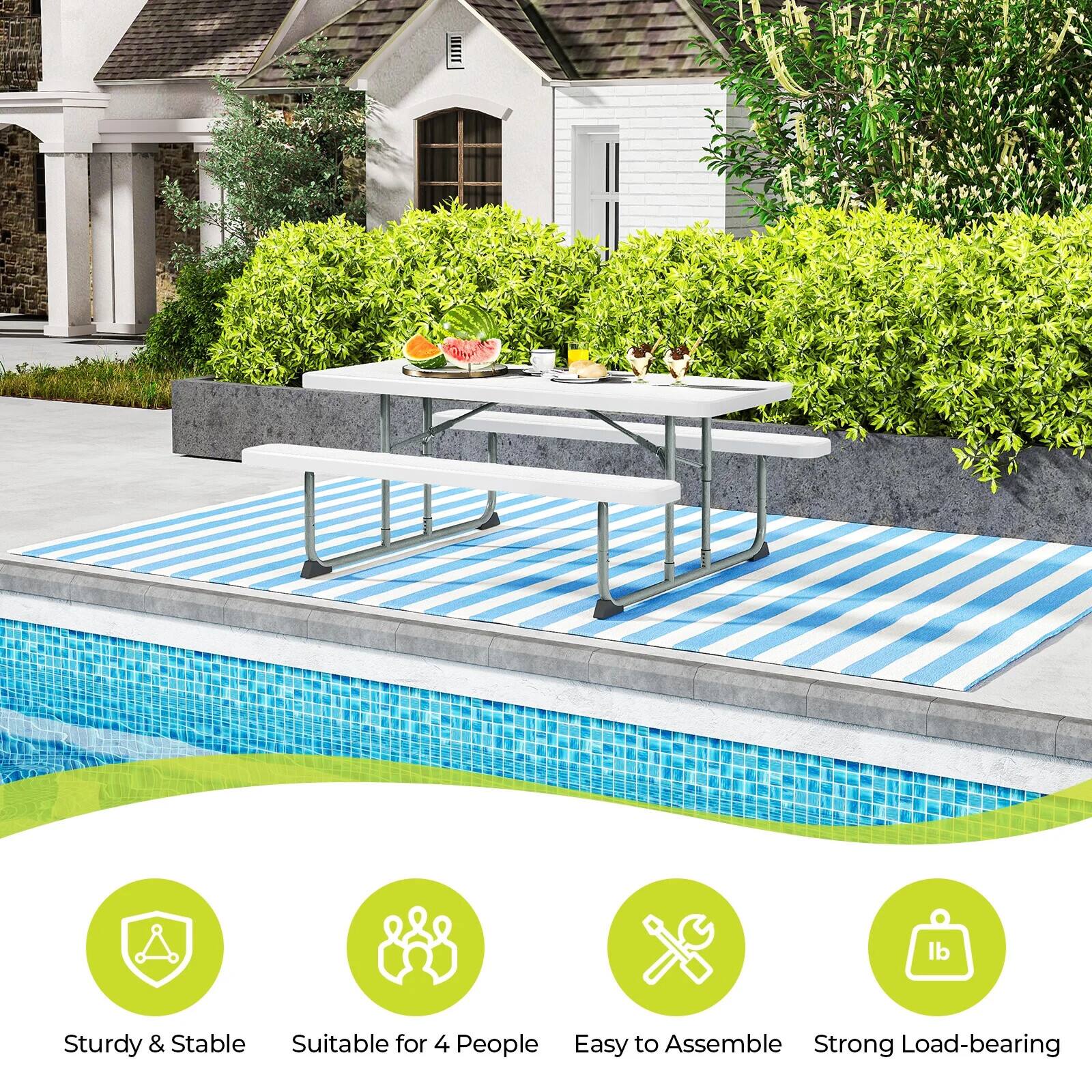 Sturdy & Stable  
Suitable for 4 People  
Easy to Assemble  
Strong Load-bearing