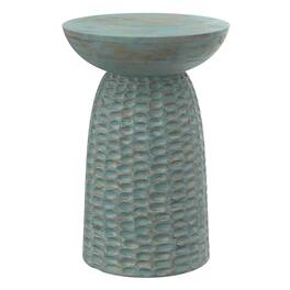 Simpli Home - Boyd 16 inch Wide Solid Mango Contemporary Tall Accent Table, Assembled - Teal Wash