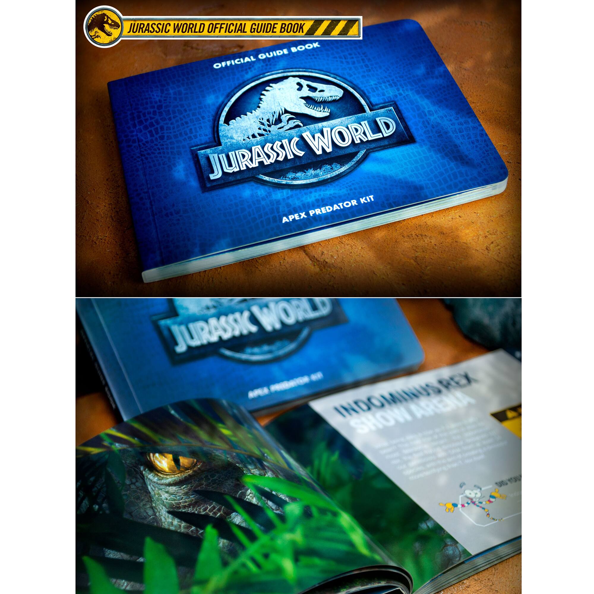 Jurassic World Official Guide Book: Apex Predator Kit, Rex, Indominus, Show Arena.