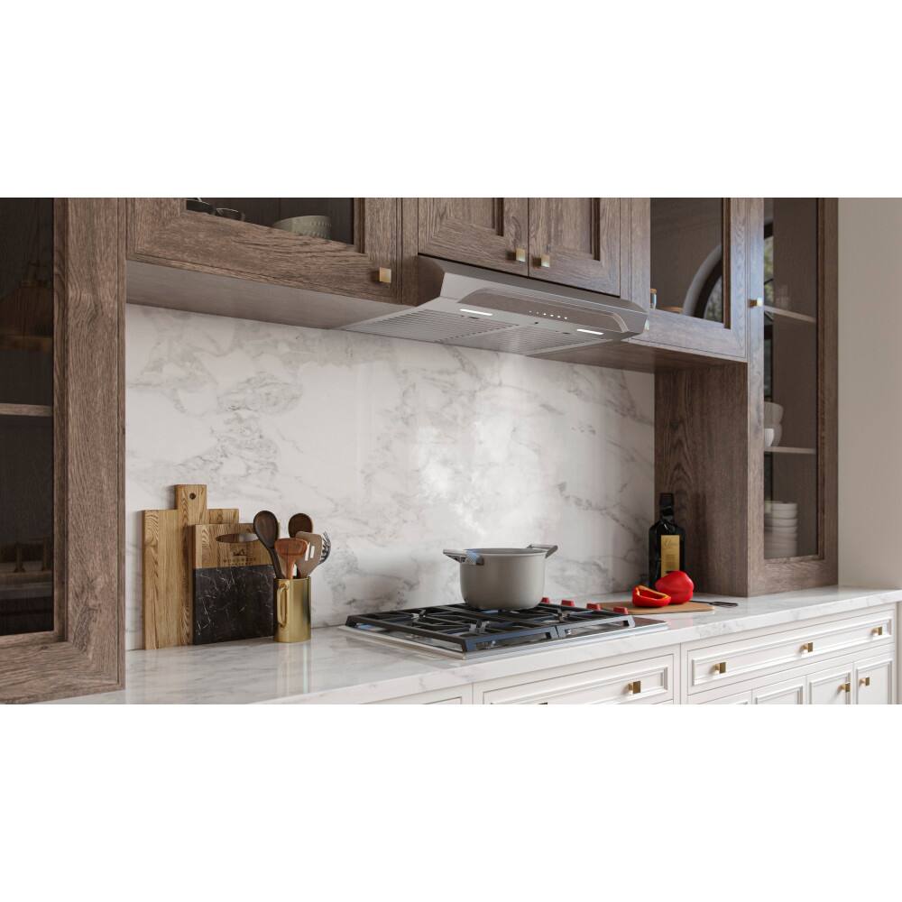 Alt View 15. Broan - Alta 30-Inch 640 MAX Blower CFM 0.8 Sones Range Hood - Stainless Steel.