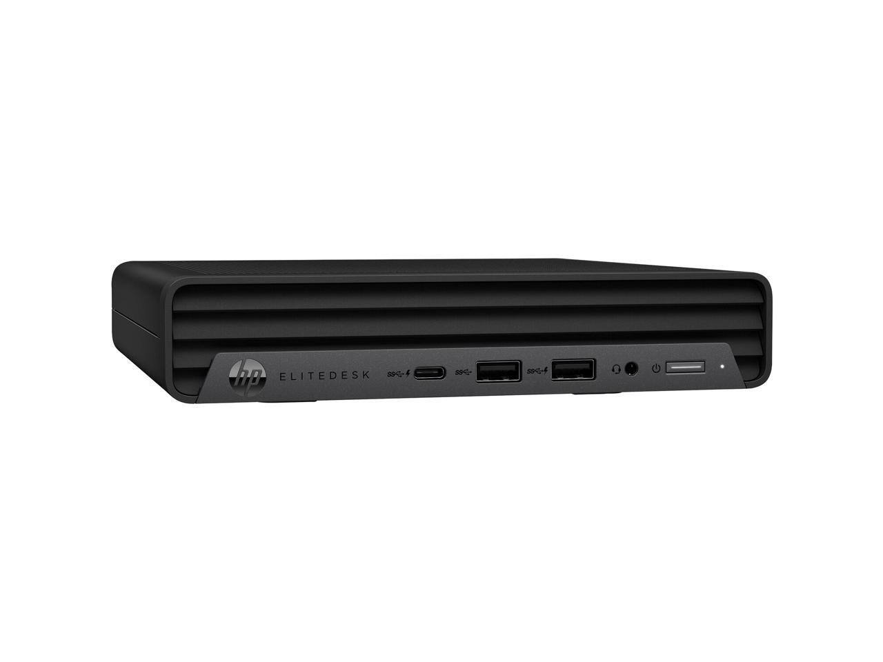 Front. HP - HP EliteDesk 800 G6 Mini, Core i7-10700T, 32GB, 512GB NVMe, Win 11 Pro, Wi-Fi/Bluetooth - Black.