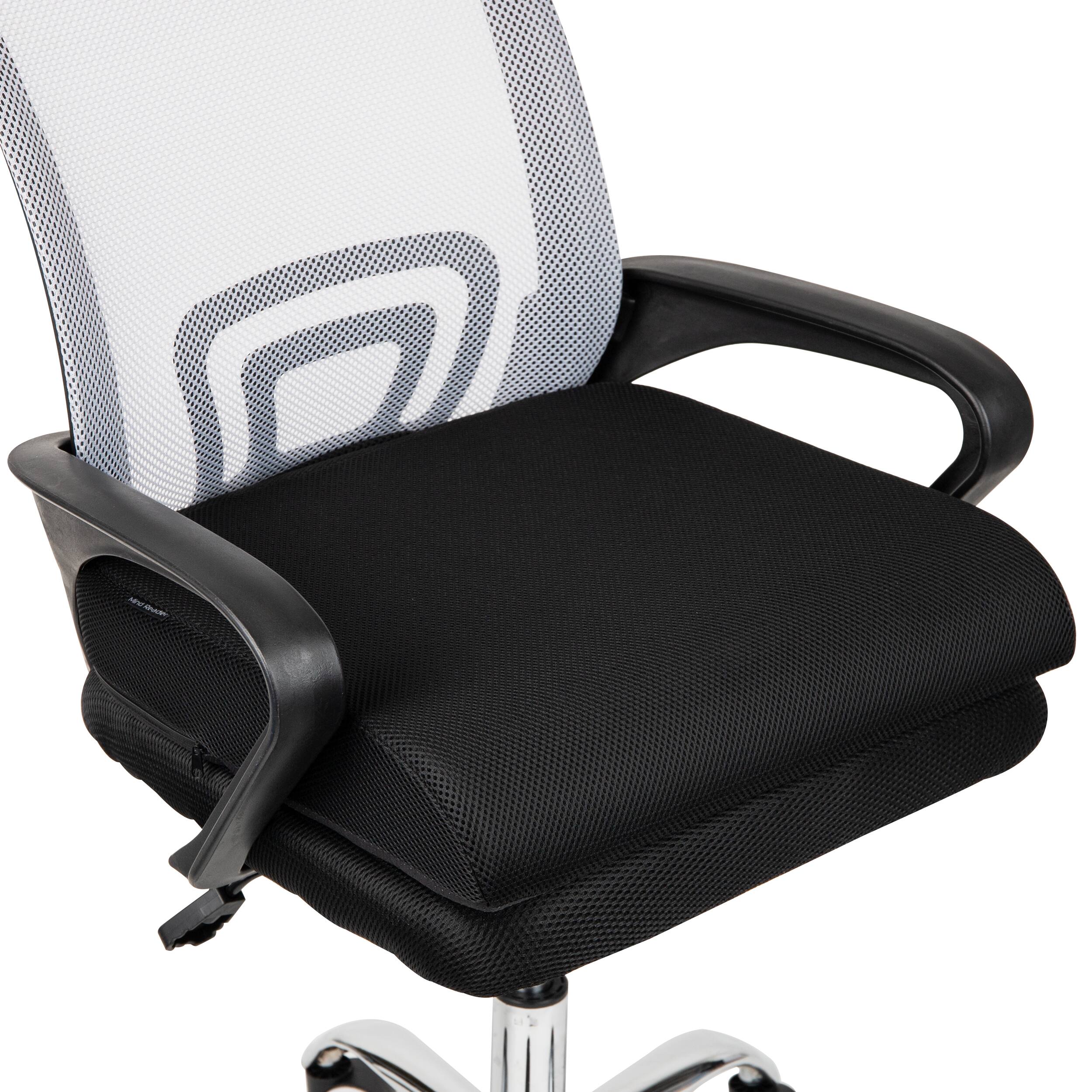 Alt View 3. Mind Reader - Office Chair Cushion, Ergonomic, Orthopedic, Portable, Car Seat, Memory Foam, 18"L x 17.5"W x 3"H - Black.