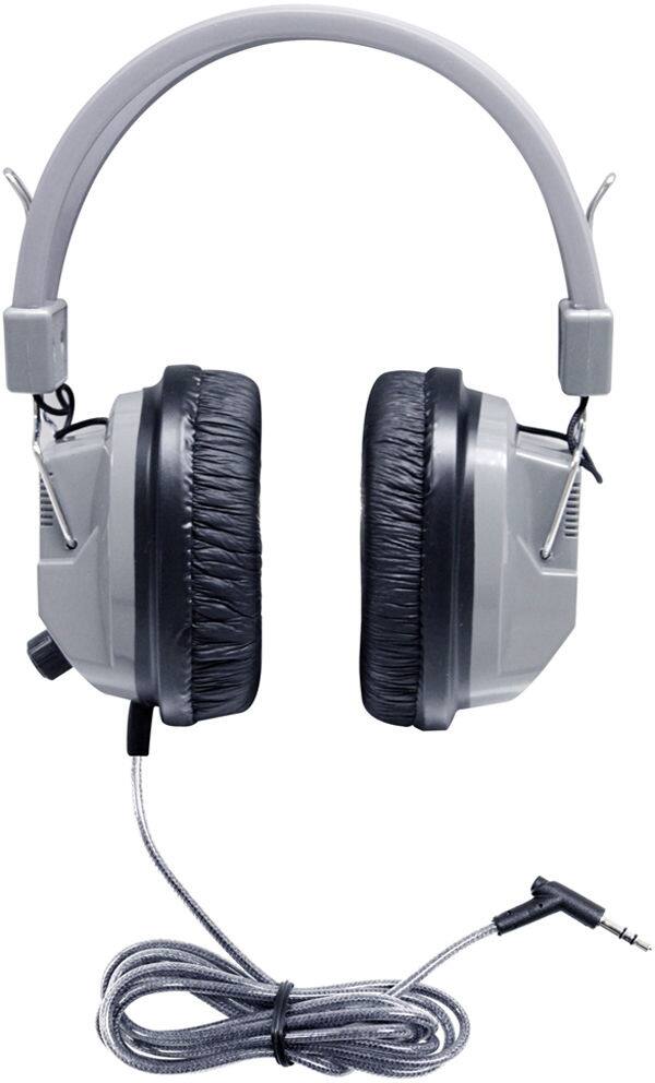 Left. Hamilton Beach - Hamilton Buhl SC-7V SchoolMate Deluxe Stereo Headphones with Volume Control (12) - Gray.