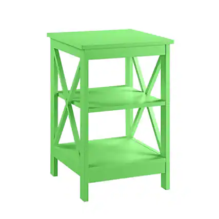 Front. JETRANSPORT - Oxford End Table 15.75" - Modern Living Room With Storage Shelves Transitional Nightstand Side For Home Decor - Lime Table.