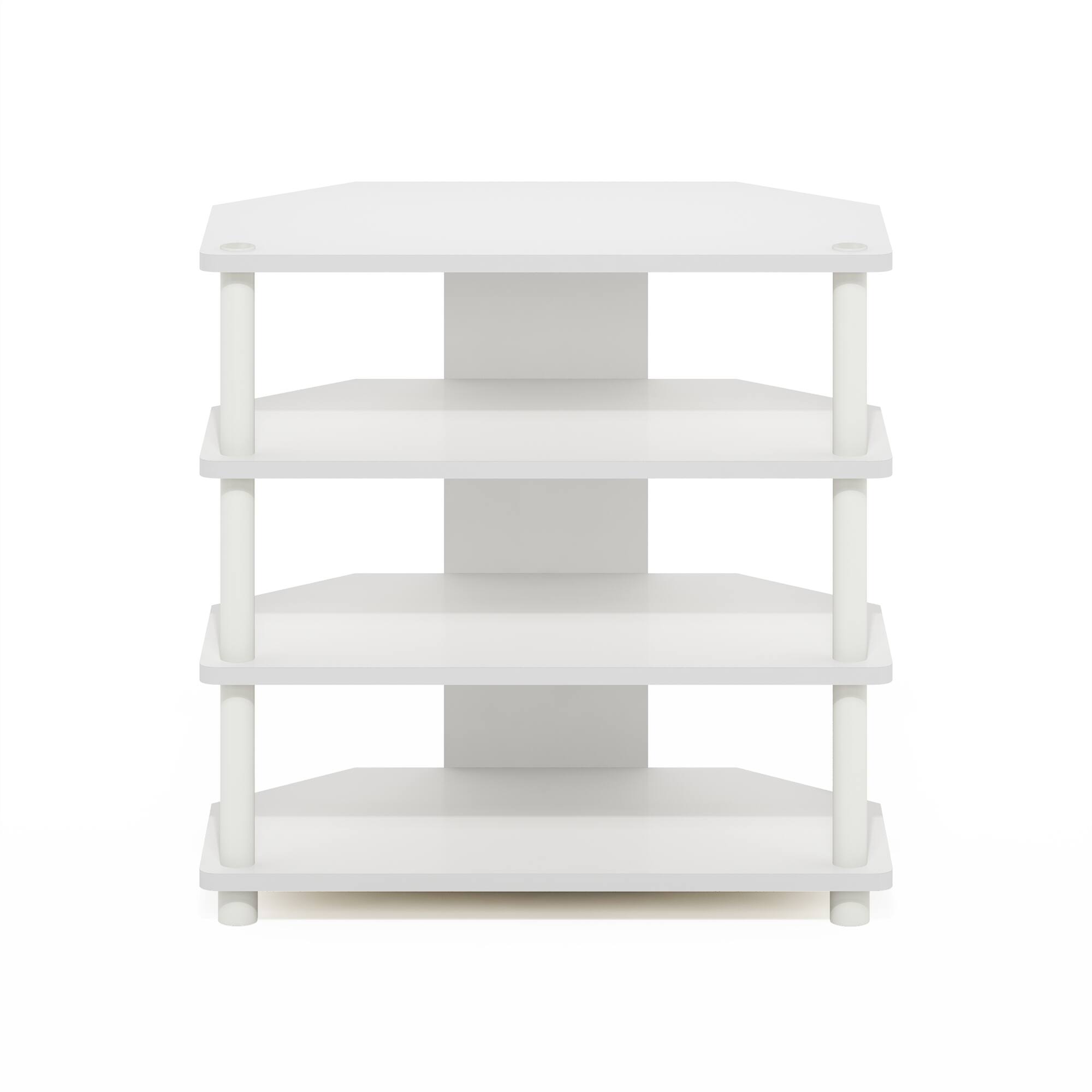 Alt View 2. Furinno - Econ Easy Assembly 4-Tier Petite TV Stand - White/White.