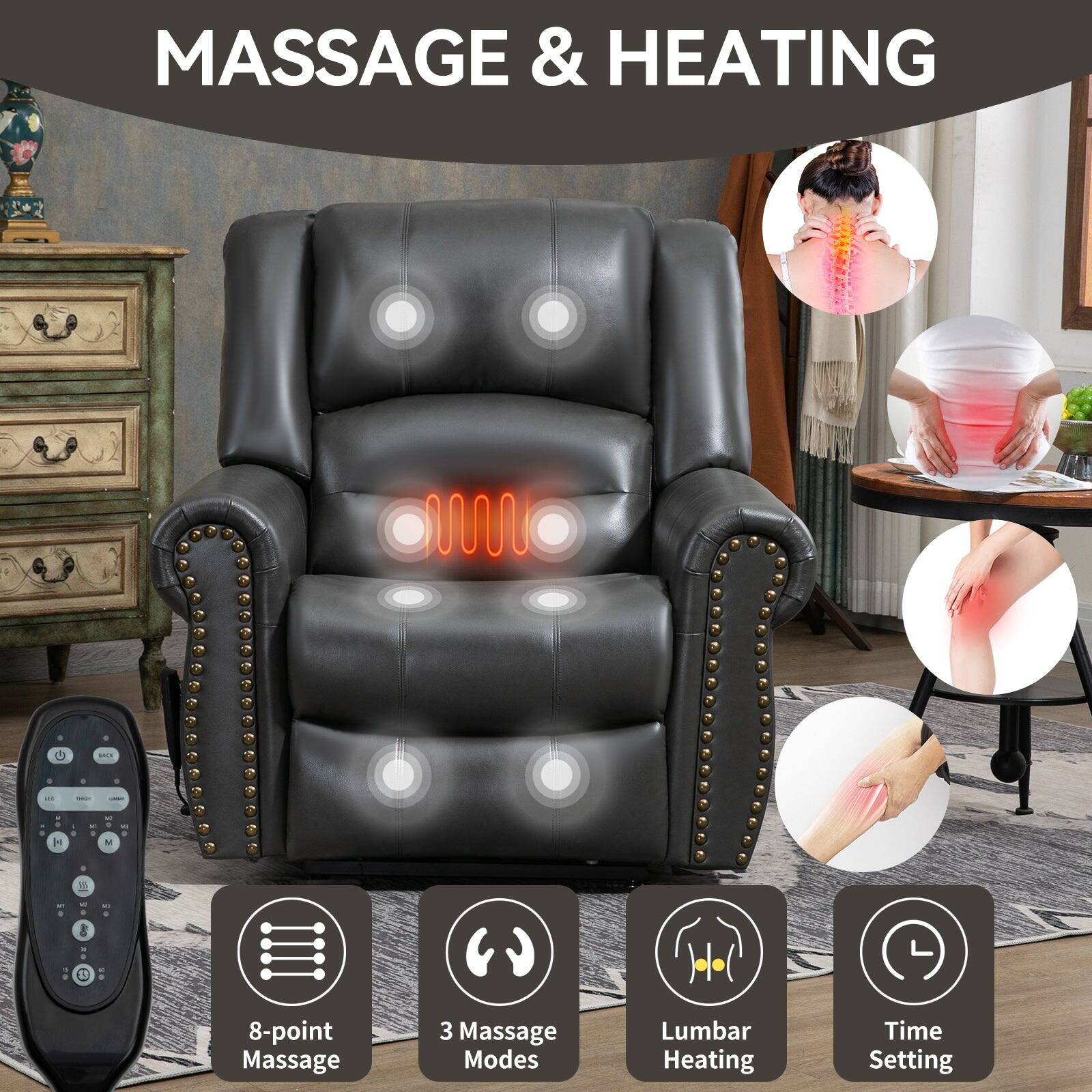 MASSAGE & HEATING
8-point Massage
3 Massage Modes
Lumbar Heating
Time Setting