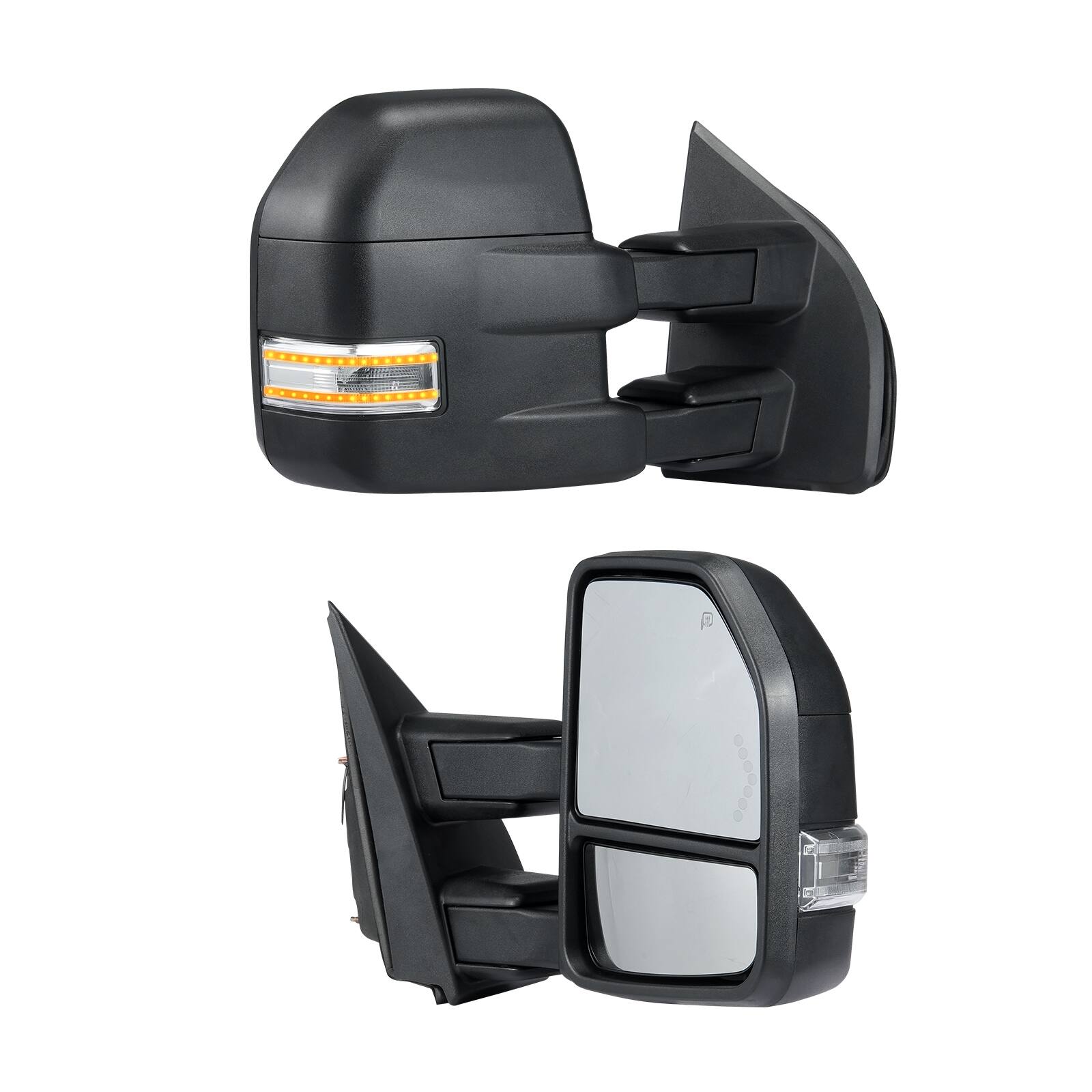 Alt View 5. VEVOR - Towing Mirrors, Left & Right Pair Set for 2015-2018 Ford F150, Power Heated with Signal Light & Puddle Light - Black.