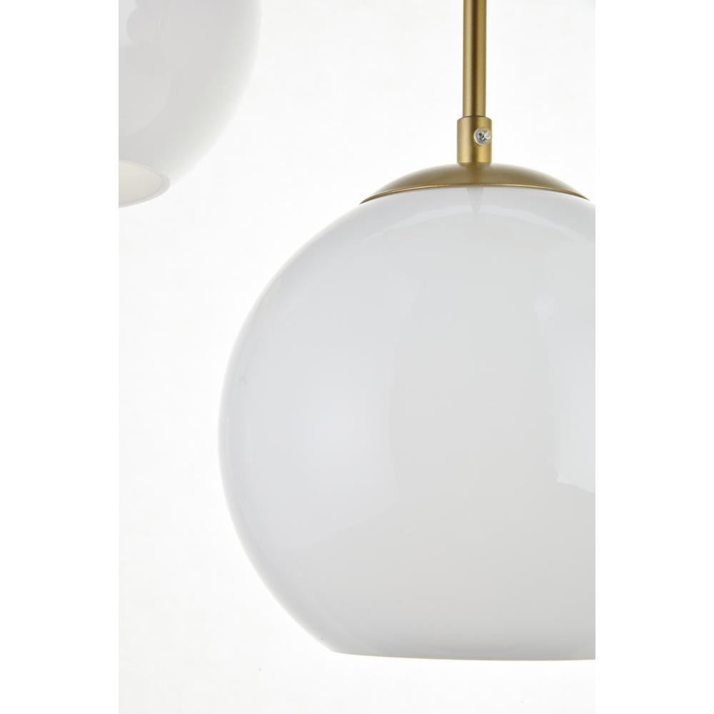 Back. Living District - Baxter 3 Lights Brass Pendant With Frosted White Glass - Brass And Frosted White.
