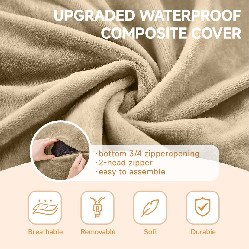 UPGRADED WATERPROOF COMPOSITE COVER

- bottom 3/4 zipper opening
- 2-head zipper
- easy to assemble

Breathable  
Removable  
Soft  
Durable