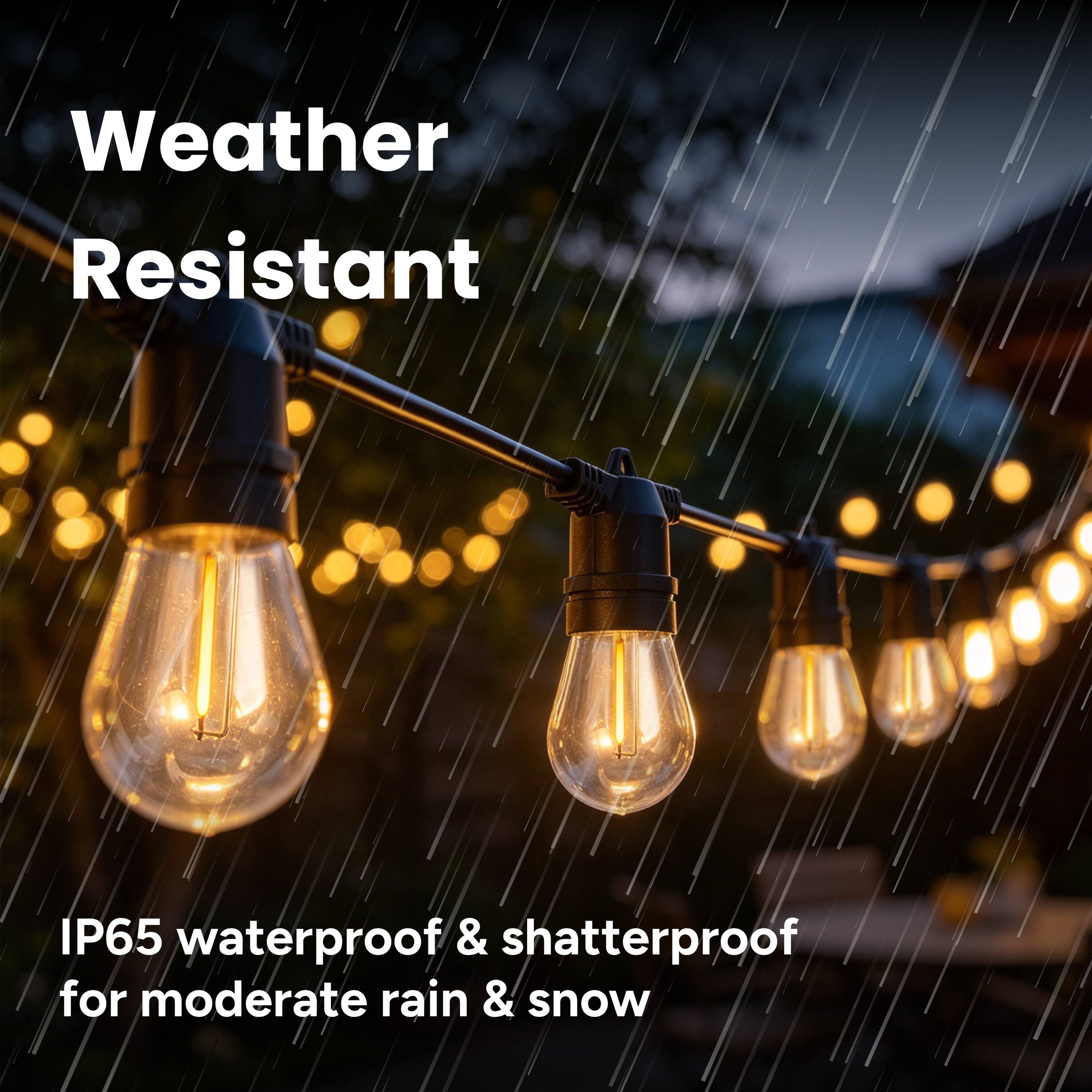 Weather Resistant

IP65 waterproof & shatterproof for moderate rain & snow