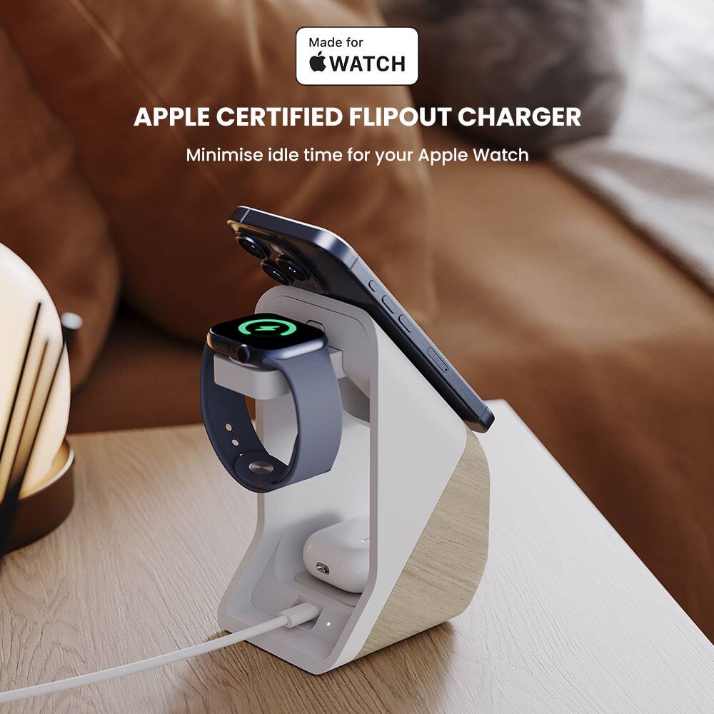 Made for Watch Apple Certified Flipout Charger Minimise idle time for your Apple Watch