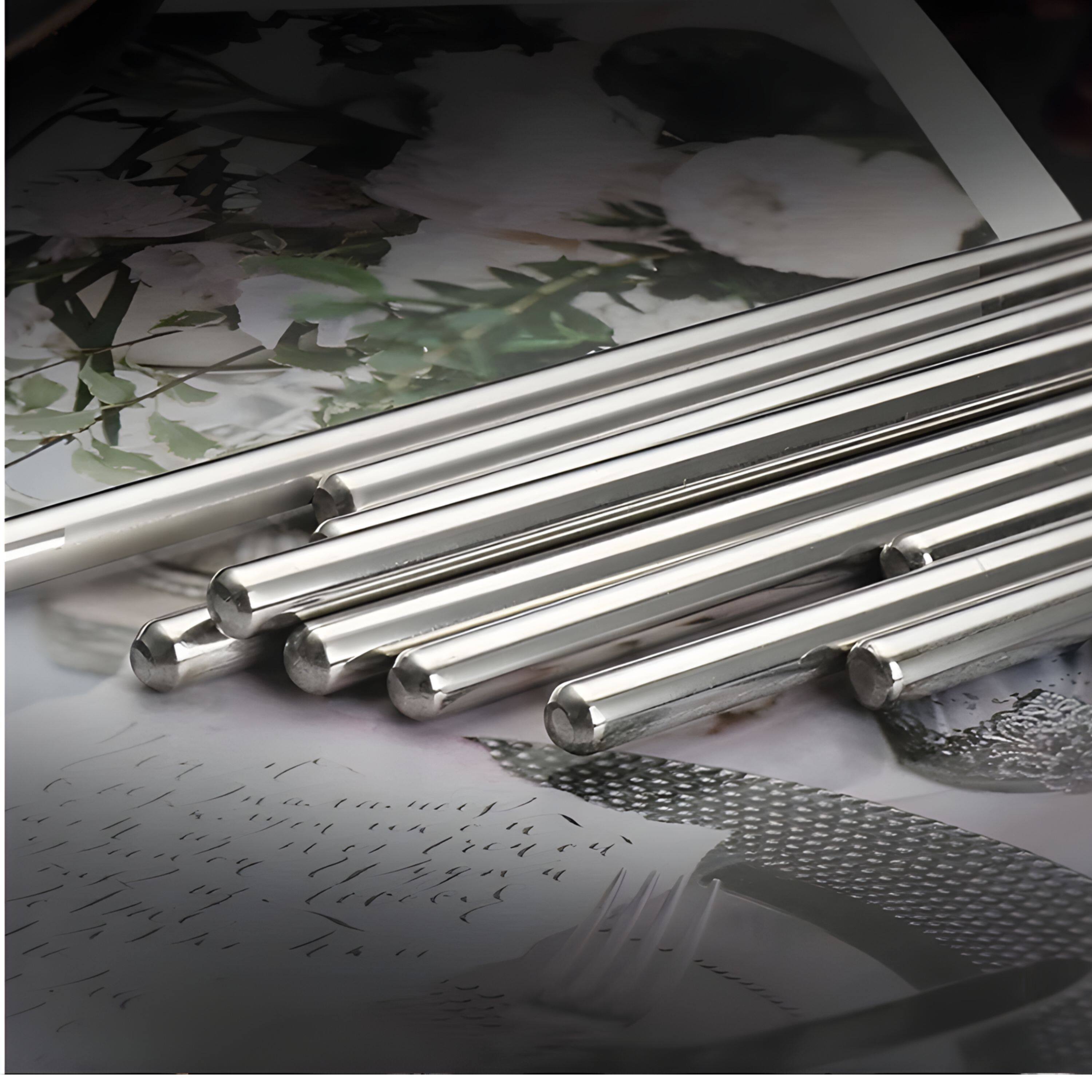 Left. Kitcheniva - 8.6" Reusable Stainless Steel Chopsticks 10 Pairs - stainless steel.