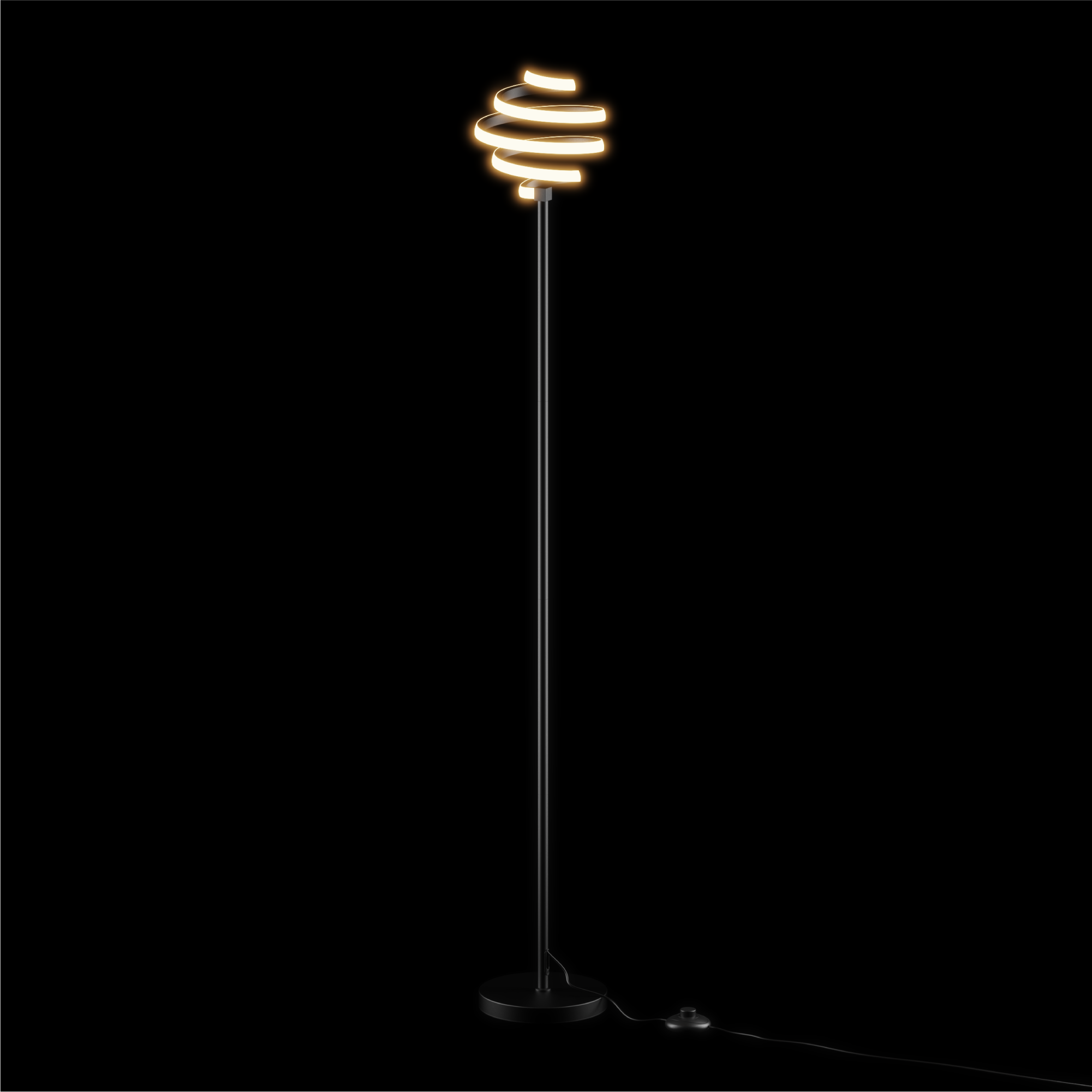 Infibrite - Spiral 24W LED Floor Lamp 59 Inch, 3000K Warm Stepless Dimming, Matte Black, Integrated LED - White price history on PriceWatchPro