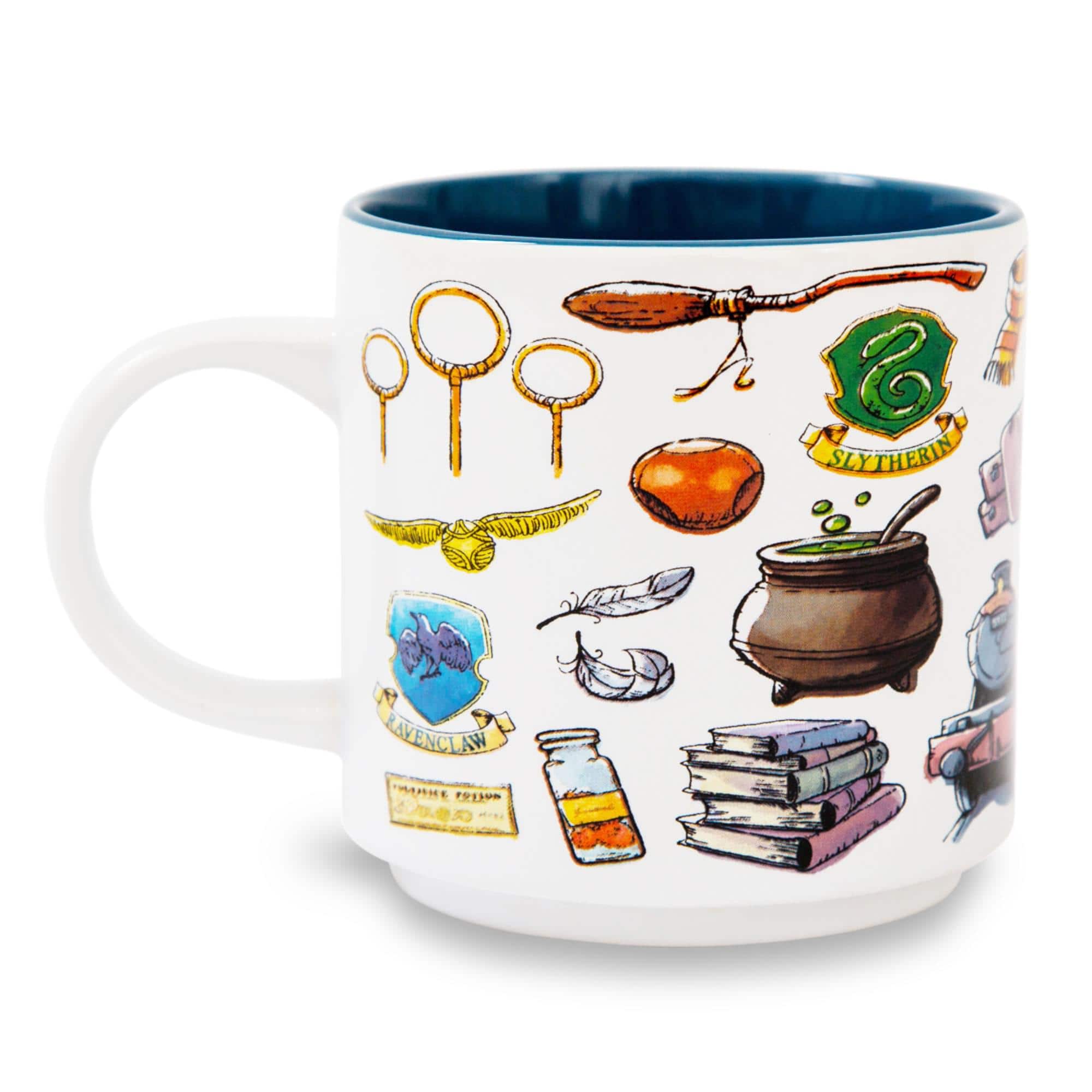 Silver Buffalo - Harry Potter Hogwarts Allover Icons Ceramic Stacking Mug | Holds 13 Ounces - White price history on PriceWatchPro
