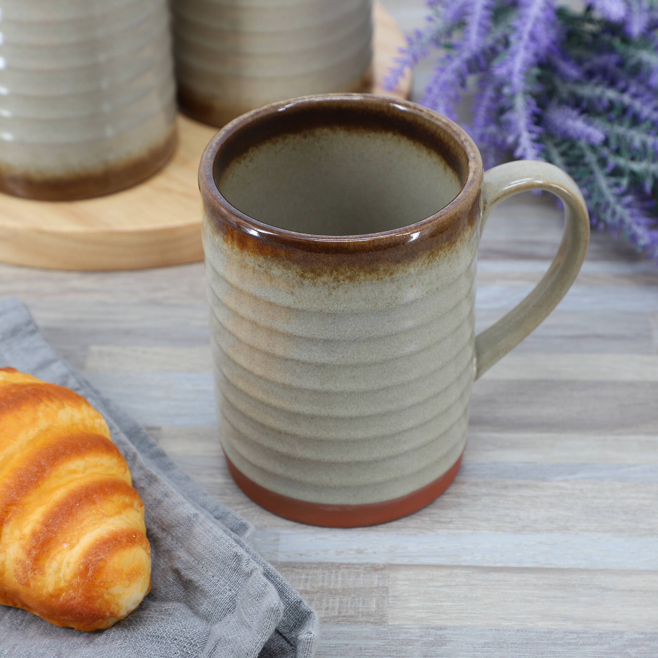 Alt View 4. Gibson - Gibson Home Terra Bella 4 Piece 18.5 Ounce Terracotta Mug Set in Smoke - Smoke.