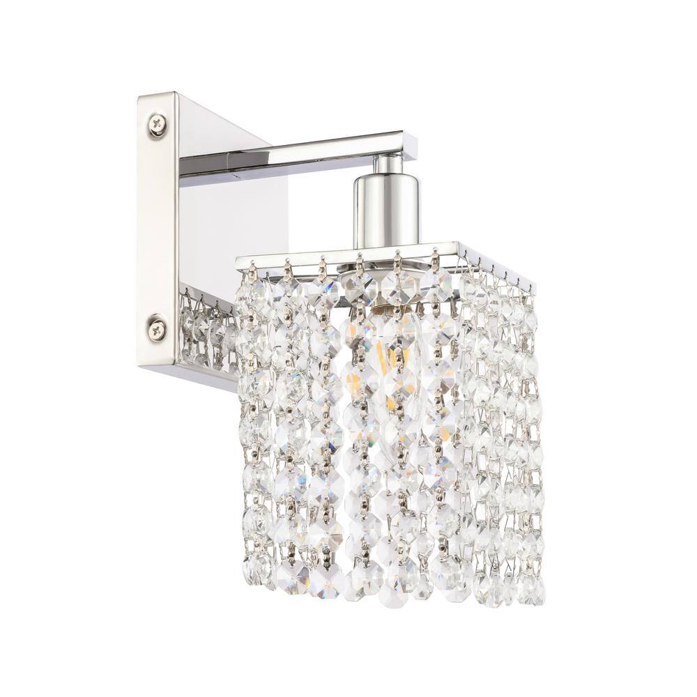 Alt View 1. Living District - Phineas 1 light Chrome and Clear Crystals wall sconce - Chrome And Clear Crystals.
