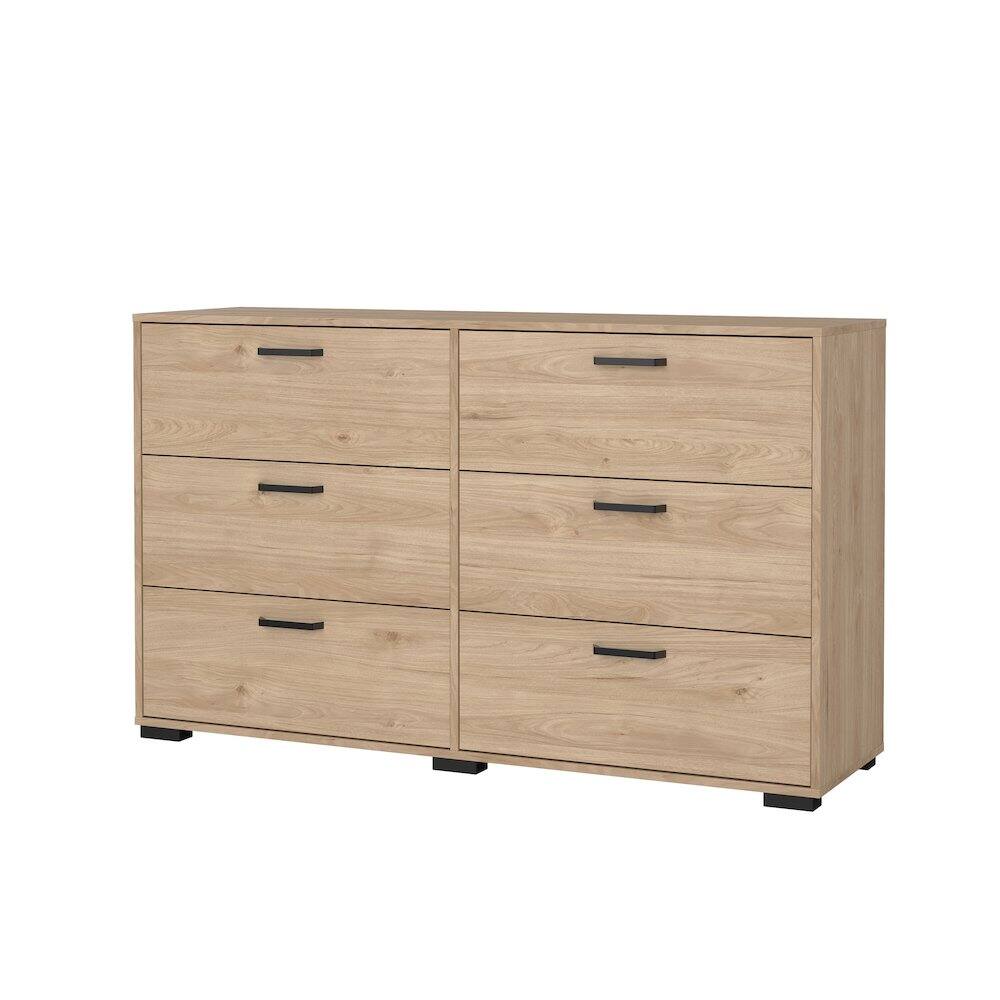 Left. Tvilum - Sofia 6 Drawer Double Dresser, Jackson Hickory - Brown.