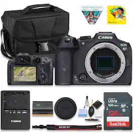 Bundle - Canon - EOS R7 (Body Only), Mirrorless Vlogging Camera, 32.5 MP 4K 60p Video, DIGIC X Dual Pixel AF, Subject Detection +