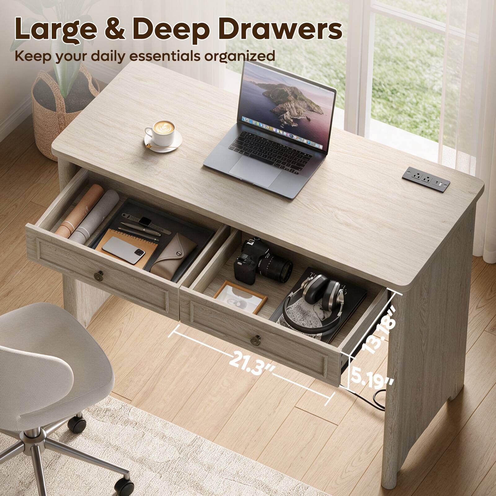 Large & Deep Drawers  
Keep your daily essentials organized

VITAMIN TOONS  
1999

21.3"  
13.18"  
5.19"
