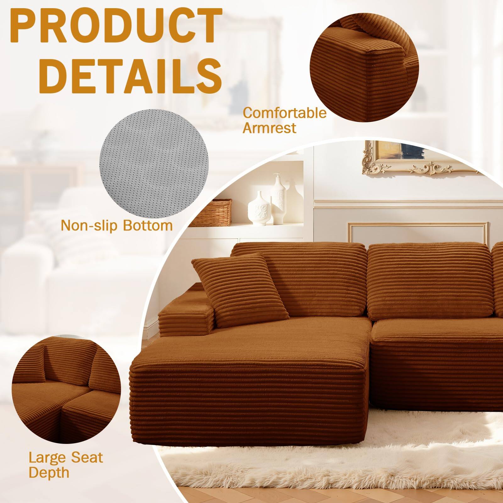 PRODUCT DETAILS

- Comfortable Armrest
- Non-slip Bottom
- Large Seat Depth