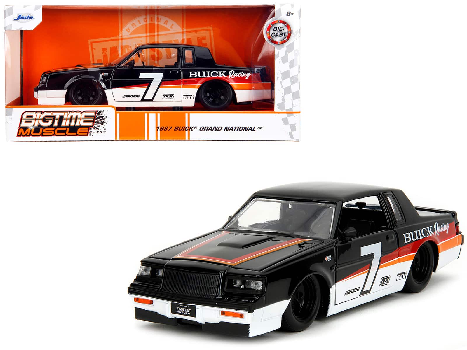 "1987 Buick Grand National #7 ""Buick Racing"" Black and White with Stripes ""Bigtime Muscle"" Series 1/24 Model Car by Jada" price history on PriceWatchPro