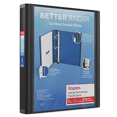 "Staples - 1"" 3-Ring Better Binder, D-Ring - Black" price history on PriceWatchPro