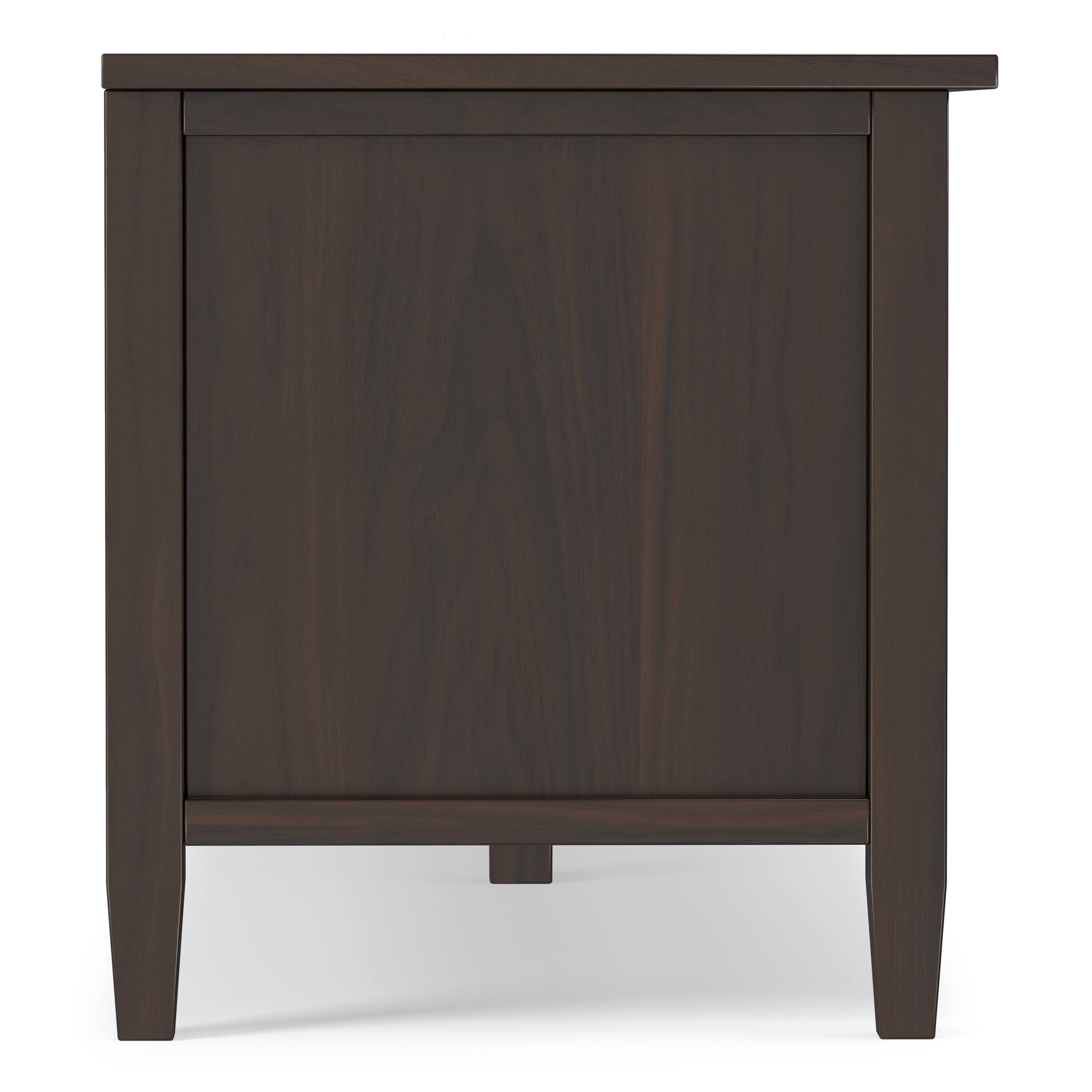Alt View 2. Simpli Home - Warm Shaker SOLID WOOD 72 inch Low TV Media Stand in Tobacco Brown For TVs up to 80 inches - Tobacco Brown.