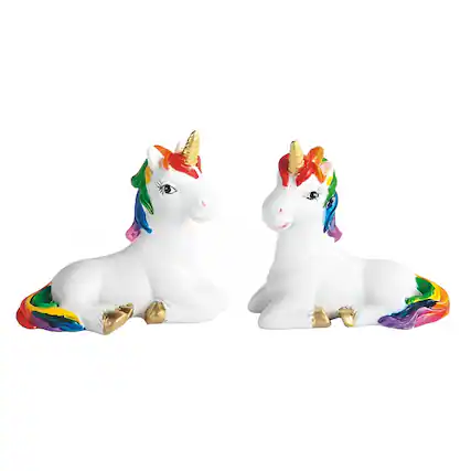 Front. FC Design - FC Design 2-PC Unicorn with Mane Set 3.25"W Figurine Statue Office Desk Tabletop Home Decor Gift - Multi-Color.