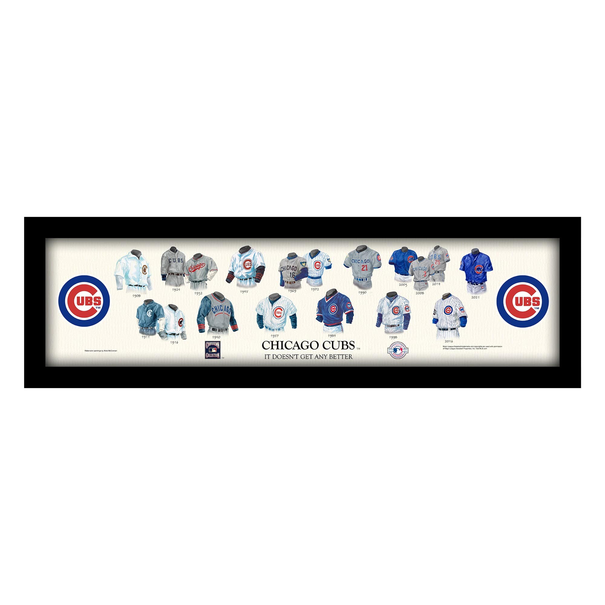 Sporticulture - Chicago Cubs Cooperstown Collection Framed Uniform Heritage Art Print - Multicolor