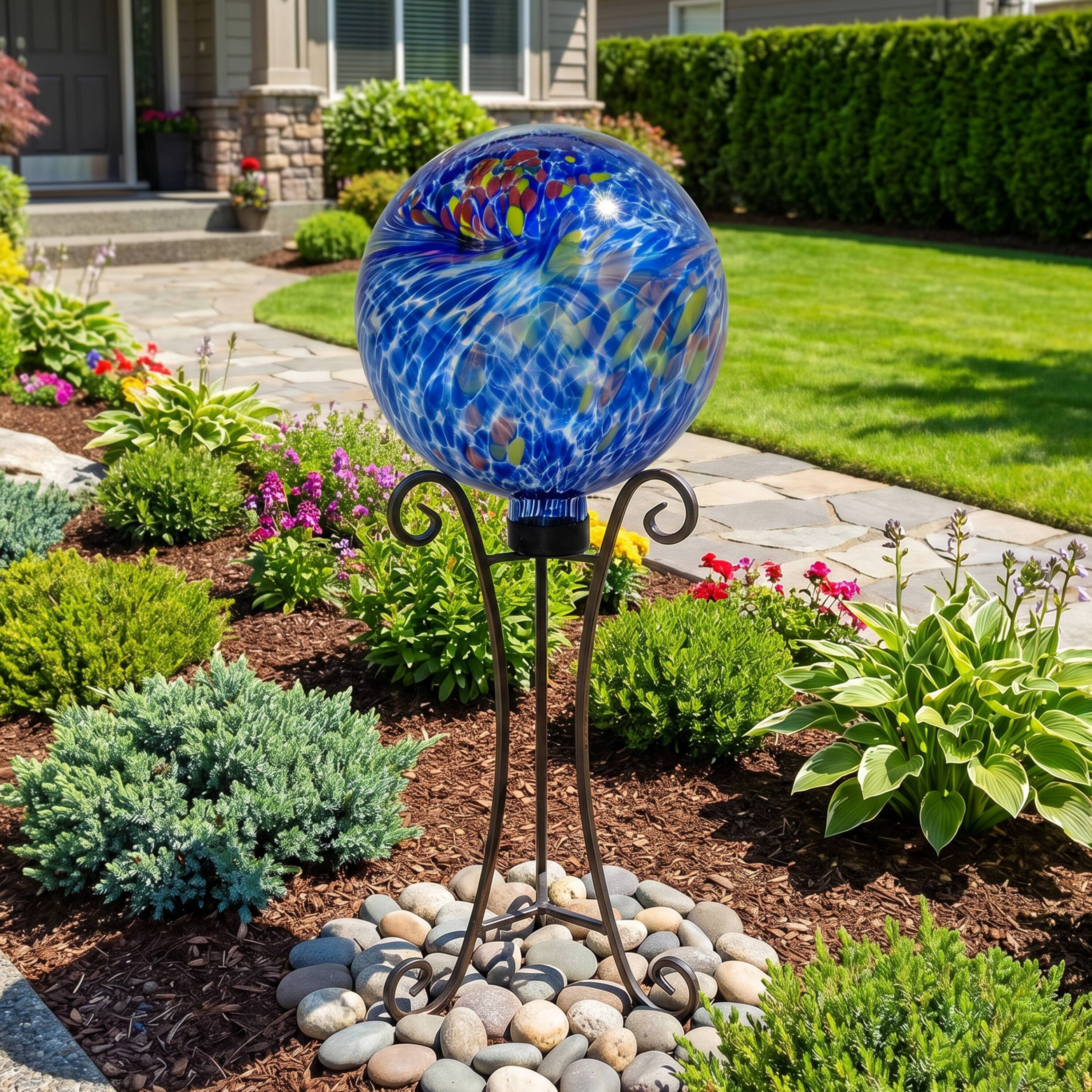 Alt View 7. Sunnydaze - Glass Gazing Globe - 10 in - Primary Color Burst.