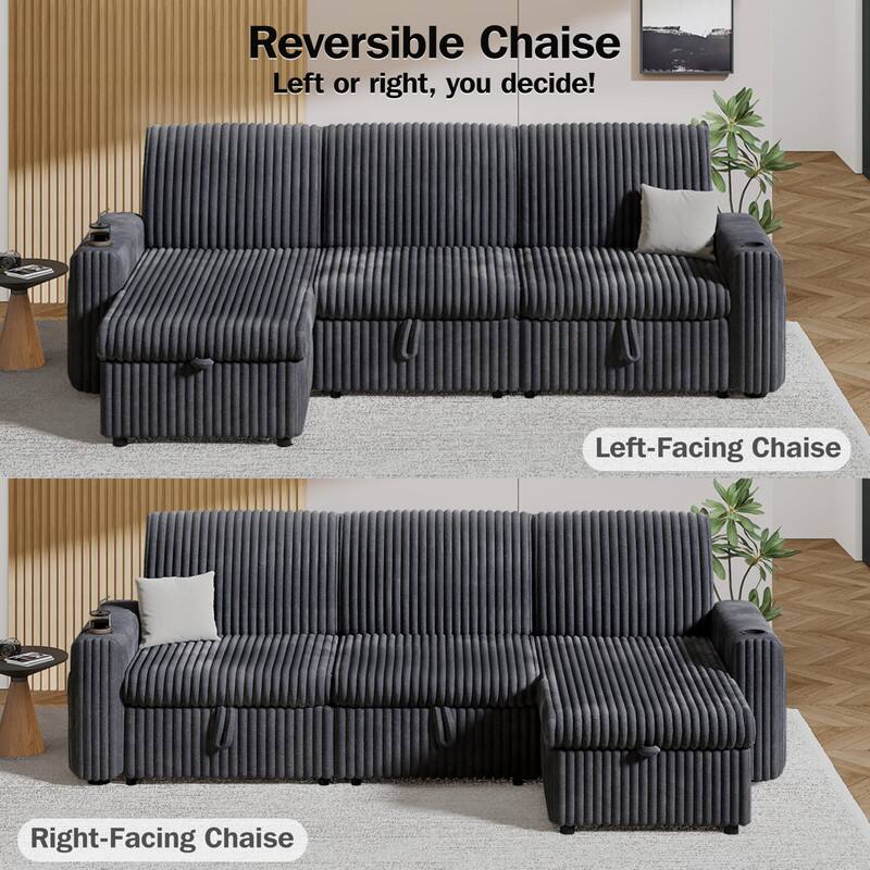 Reversible Chaise  
Left or right, you decide!  

Left-Facing Chaise  
Right-Facing Chaise