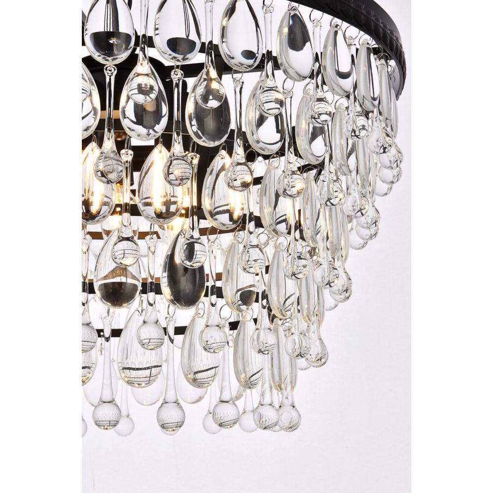 Alt View 1. Elegant Lighting - Nordic 5 lights black pendant - Black And Clear.