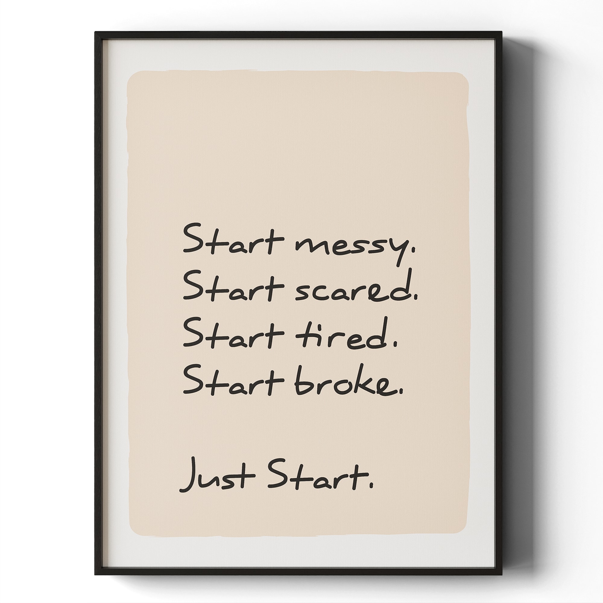 HOMLUX - 1 Piece Framed Motivational Positive Affirmation Wall Art Canvas Print Inspirational Wall Decor 36 in. x 24 in - Multi-Colored