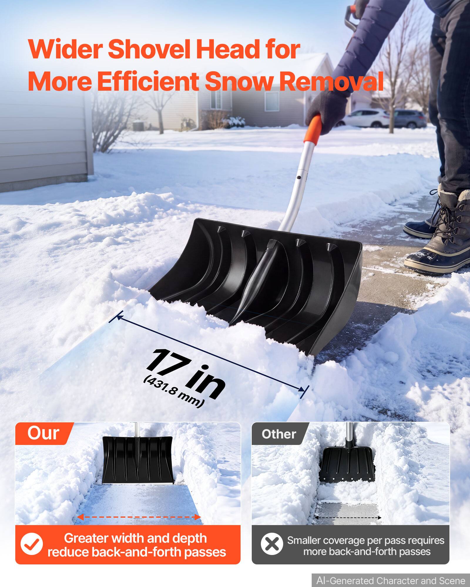 VEVOR Snow Shovel for Driveway 17