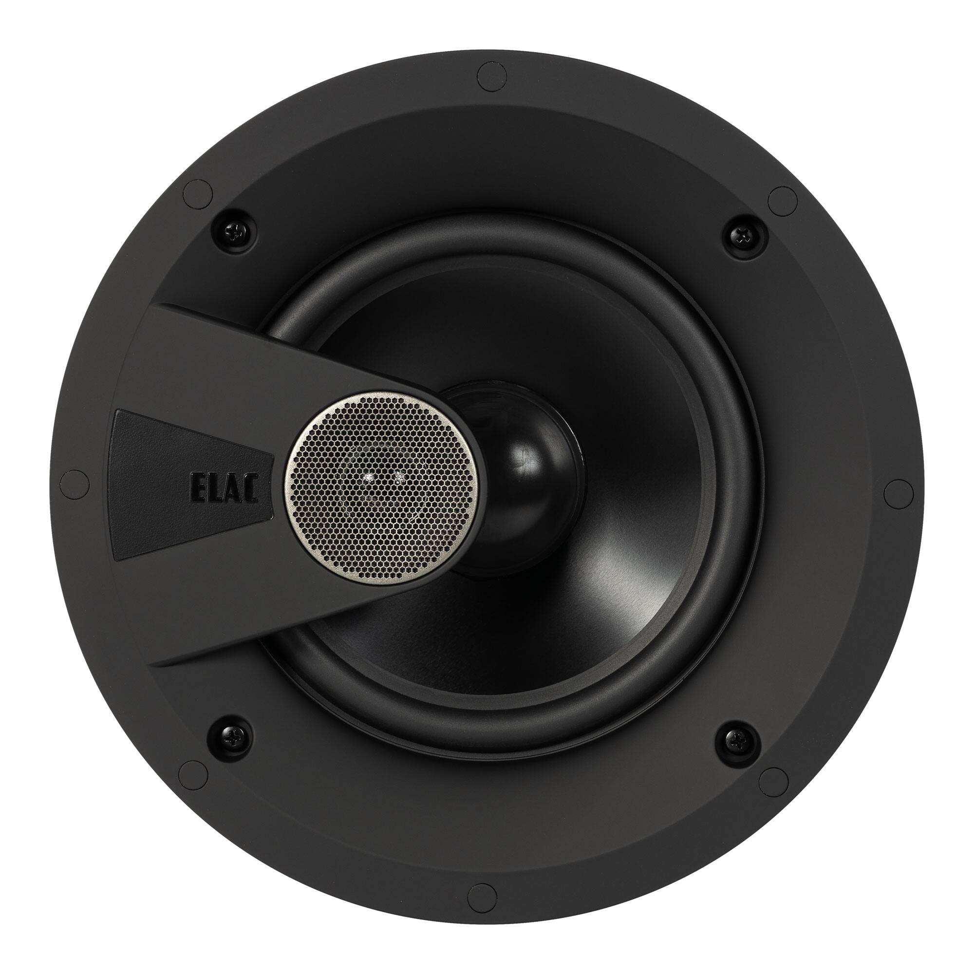 Front. ELAC - Elac IC-V82-W - Vertex 2 8" In-Ceiling Speaker - White, Sold Individually - Black/Gray.