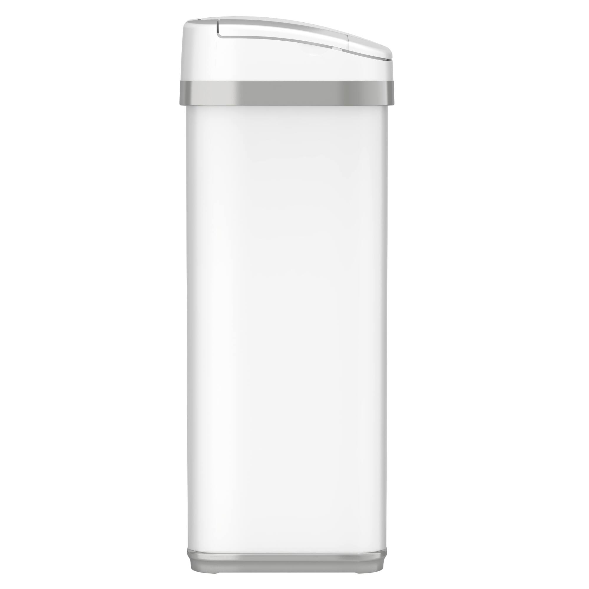 Alt View 17. iTouchless - 4 Gallon Touchless Sensor Trash Can with AbsorbX Odor Control and Fragrance, White Stainless Steel Bathroom Garbage Bin - Pearl White.