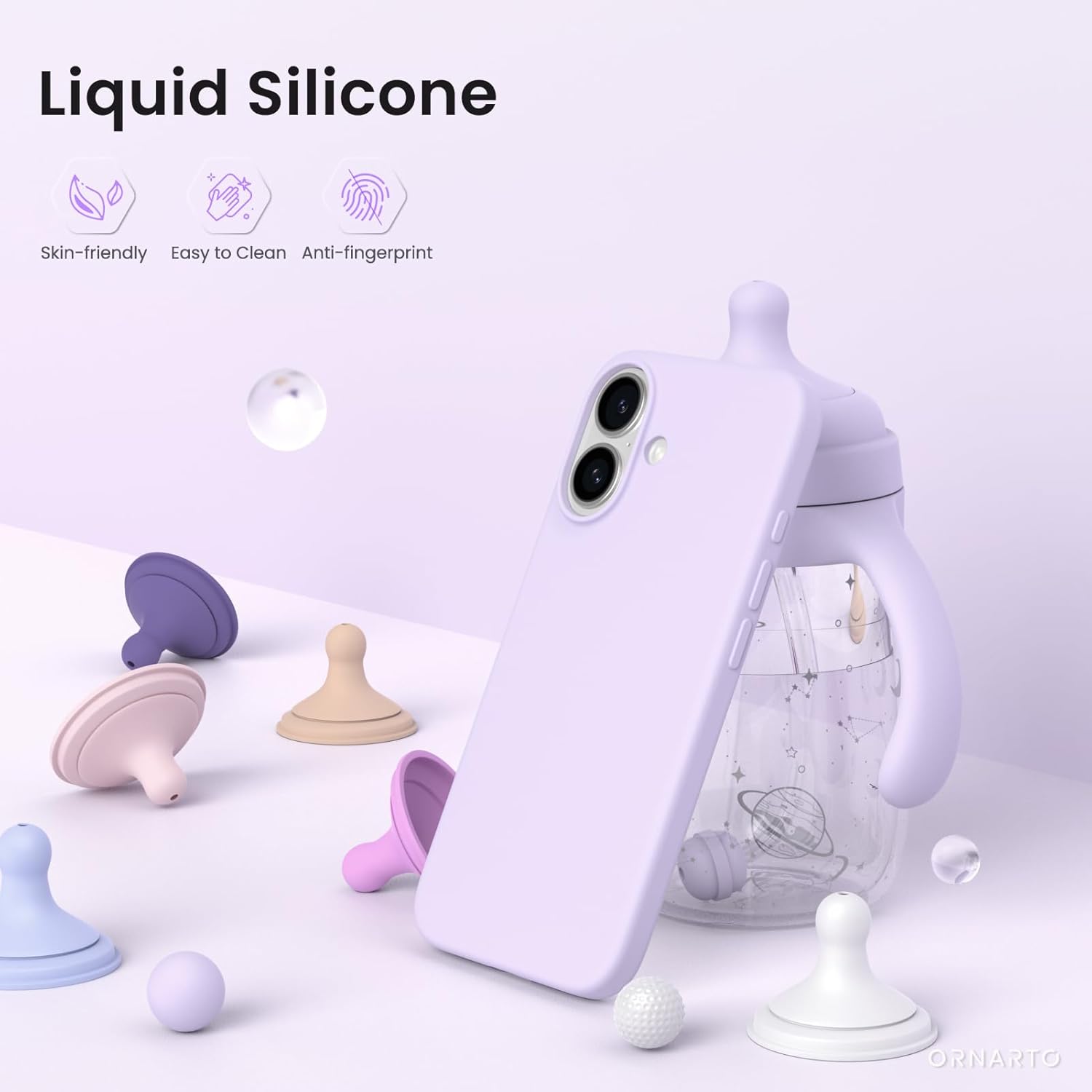 Liquid Silicone Skin-friendly Easy to Clean Anti-fingerprint ORNARTO