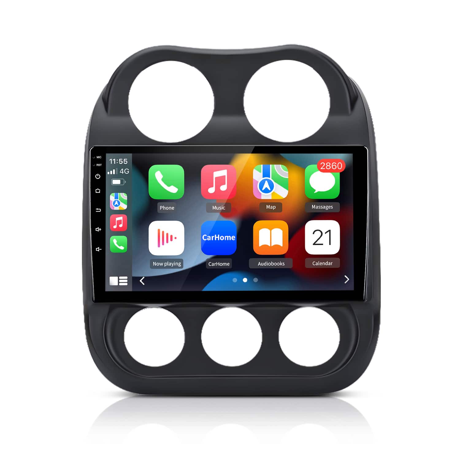 Junsun - 8Core 4+64GB Android 15 carplay 10" For For Jeep Compass Patriot 2009-2016 Car Stereo Radio GPS Navi WIFI RDS DSP SWC BT - Black