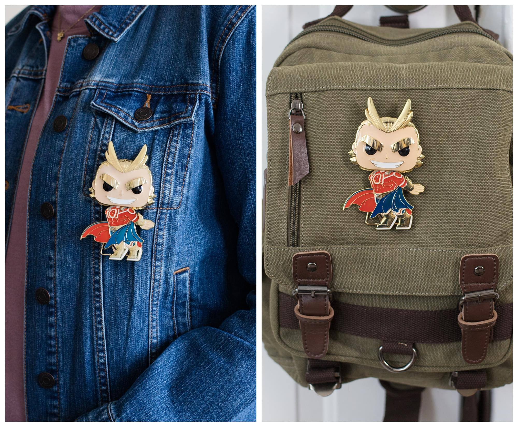 Alt View 2. Funko - My Hero Academia 3-Inch Funko POP Pin | All Might Chase - Red.