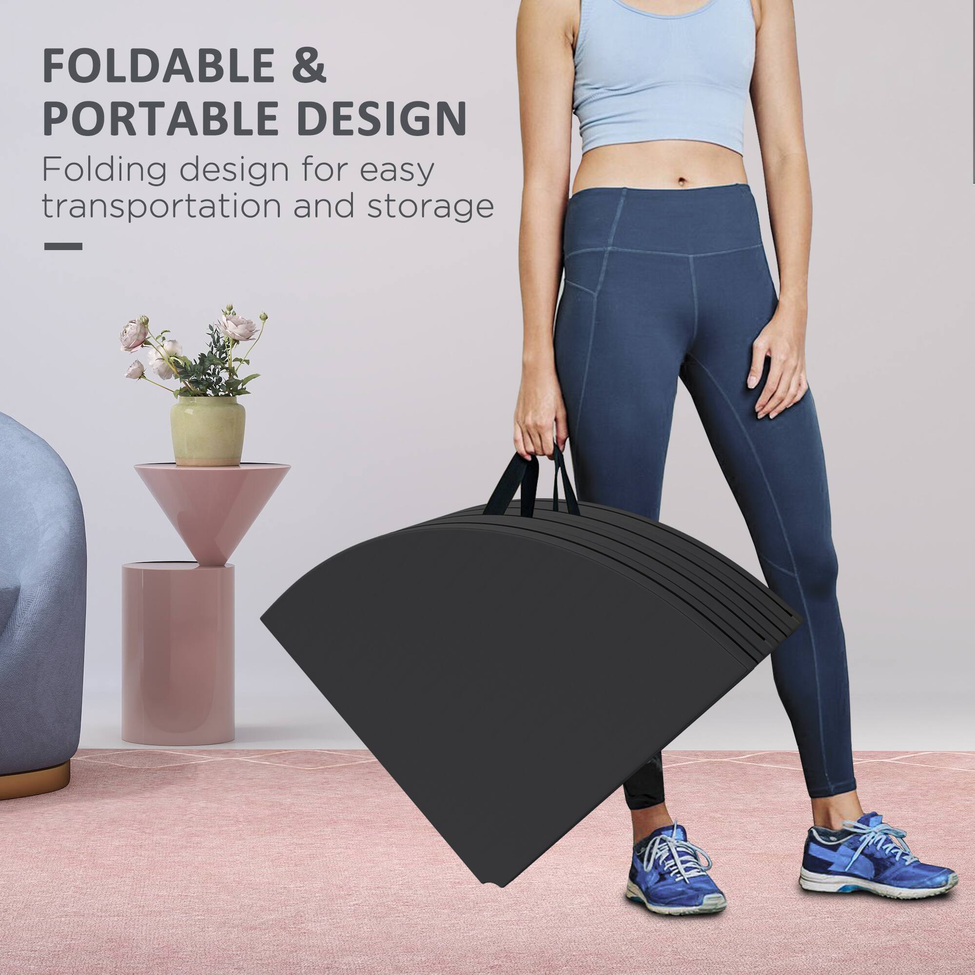 FOLDABLE & PORTABLE DESIGN  
Folding design for easy transportation and storage