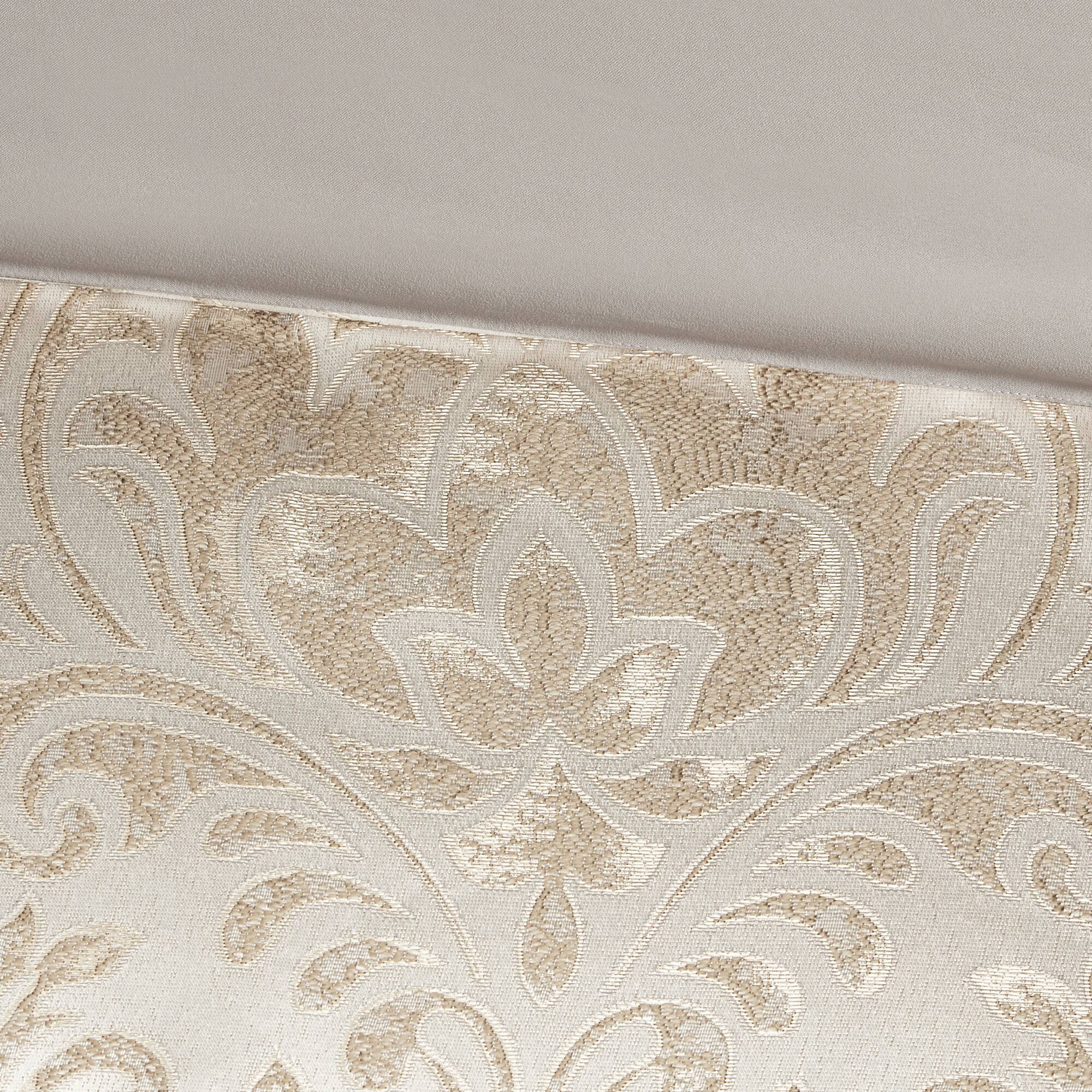 Back. TinyHomie - 12 Piece Jacquard Comforter Set with Bed Sheets Khaki King - khaki.