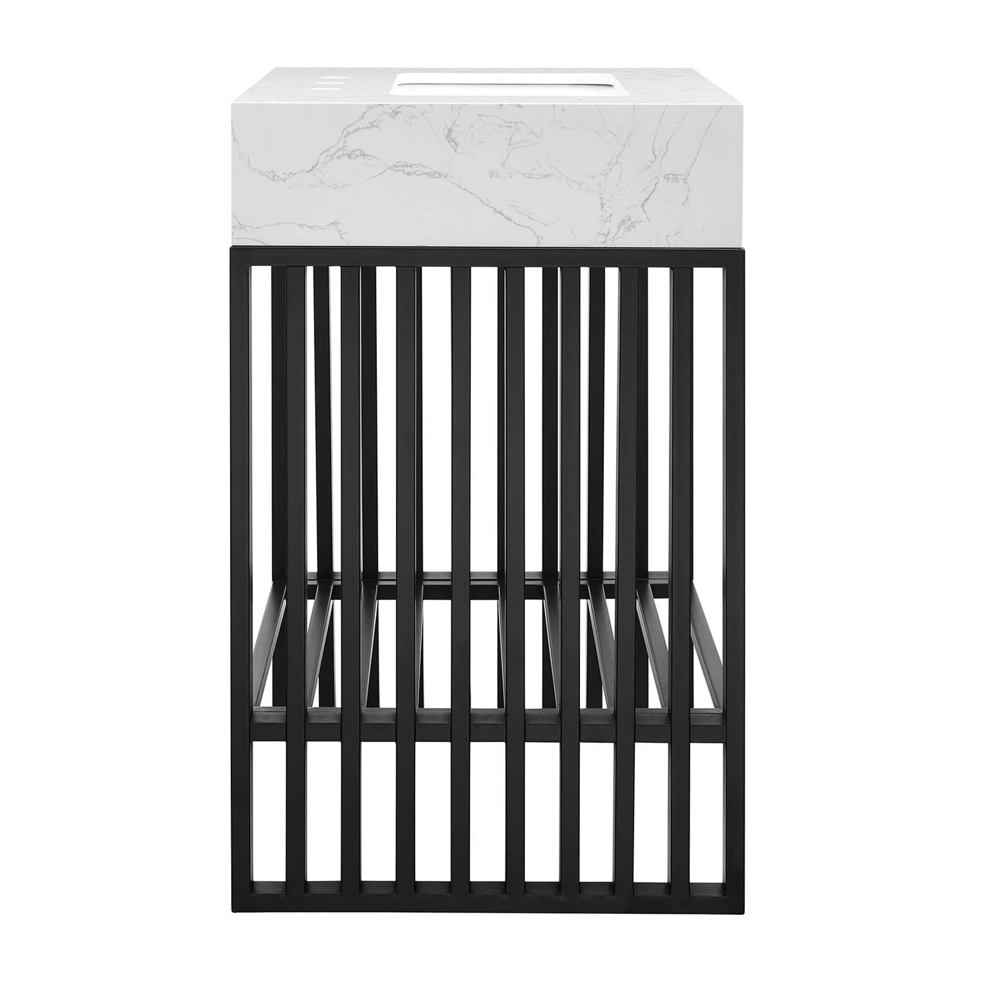 Alt View 1. Modway - Gridiron Bathroom Vanity Basin Included by Modway - White Black.