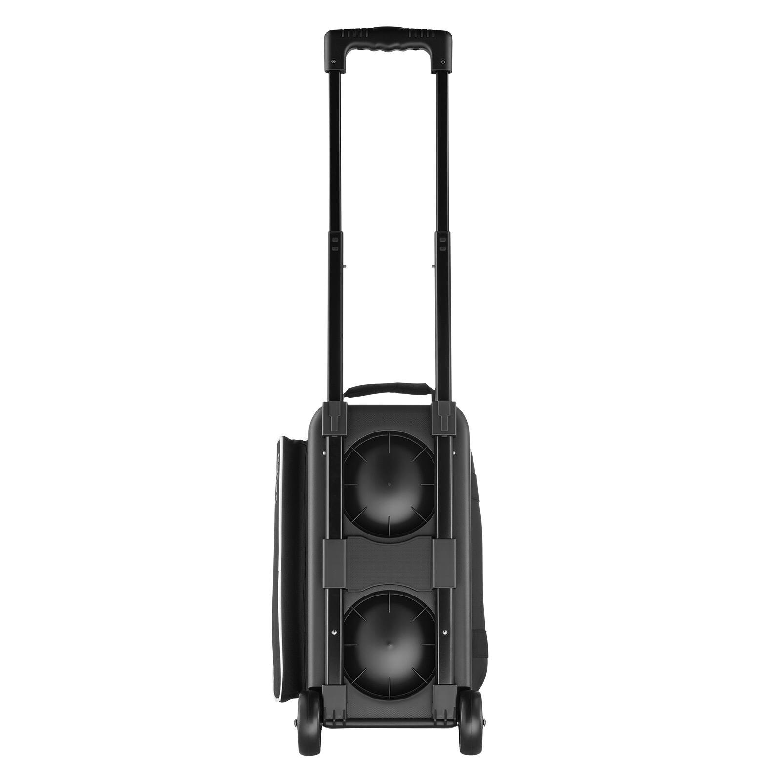Alt View 5. VEVOR - Bowling Ball Bag, 2 Ball Double Roller Bowling Bag with Wheels, Featuring a Separate Compartment for Shoes - Black;White.