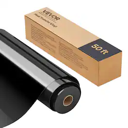 VEVOR - Heat Transfer Vinyl, 12 in x 50 ft, HTV Iron on Vinyl Roll, Easy to Cut and Weed, Strong Adhesion - Glossy Black